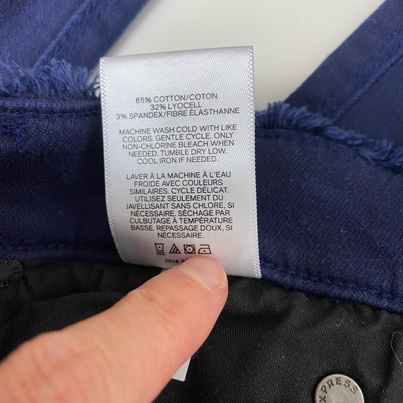 Express Ankle Legging Mid Rise Size 0 Women Skinny Distressed Navy Blue Soft - Picture 6 of 9